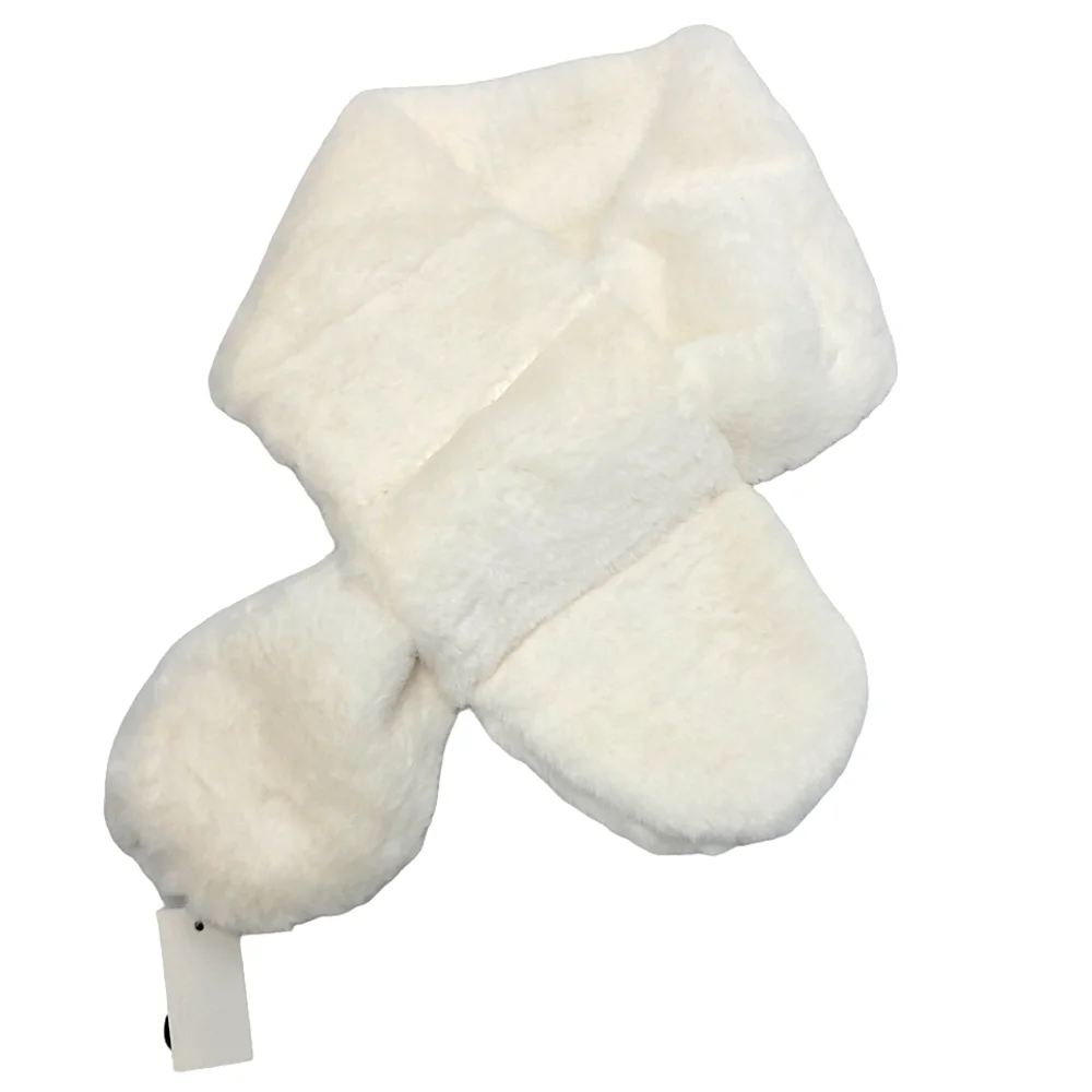 Fabulous Oblong Faux Fur Cream Collar Scarf OS